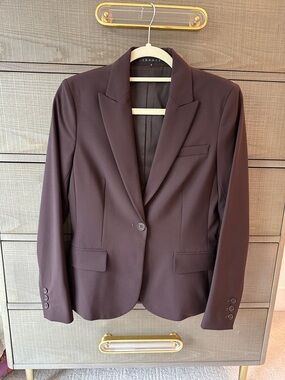 Theory Women's Single-Button Blazer in Espresso Brown